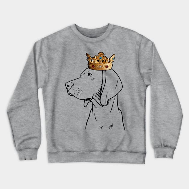 Redbone Coonhound Dog King Queen Wearing Crown Crewneck Sweatshirt by millersye